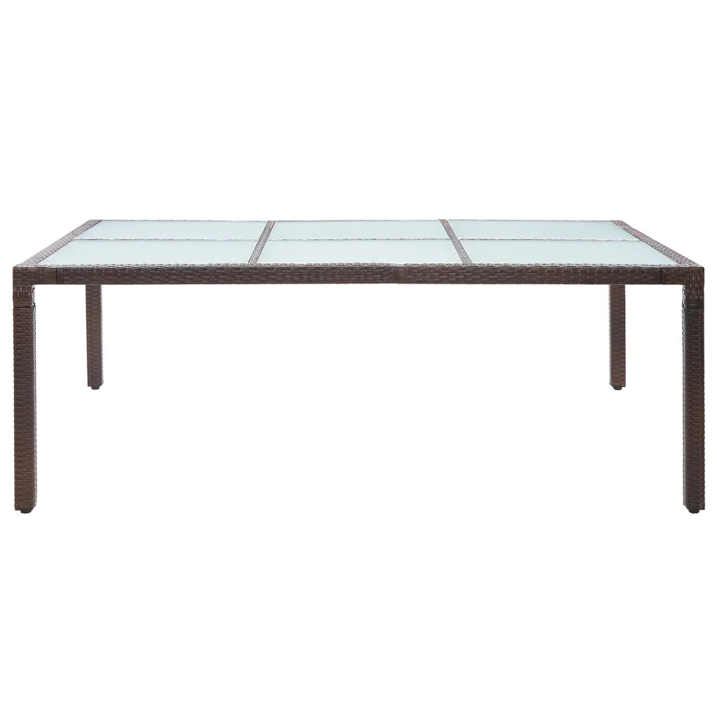 Tavolo da Pranzo da Giardino | Tavolino da esterno Marrone 200x150x74cm in Polyrattan