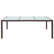 Tavolo da Pranzo da Giardino | Tavolino da esterno Marrone 200x150x74cm in Polyrattan