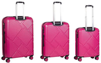 Set 3 Valigie Trolley Rigide in ABS 4 Ruote TSA Ravizzoni Mango Fucsia