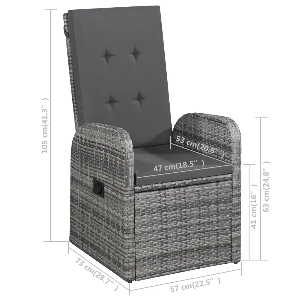 Set Mobili da Pranzo per Giardino 5 pz Grigio 3067810
