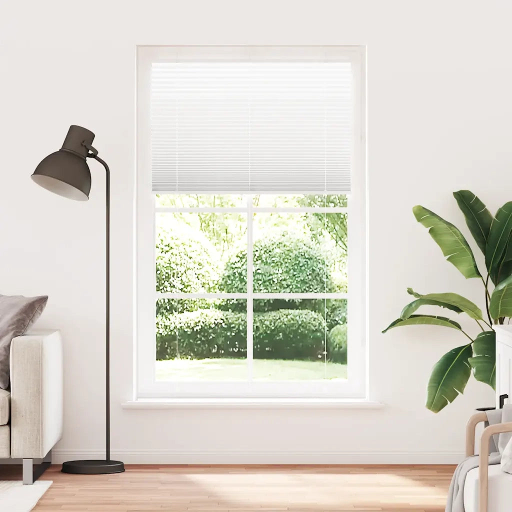 vidaXL Tenda Plissettata Bianca 115x200 cm Larghezza Tessuto 114,4 cm
