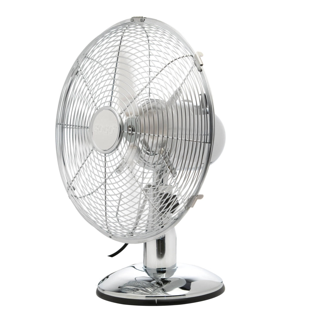Ventilatore da tavolo metallo 30cm, 3 velocità con oscillazione, motore silenzioso 35W casa ufficio - SOGO