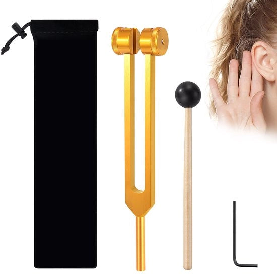 Vitamina per Bicicletta - Manubrio in Lega di Alluminio - Manubrio con Malletto in Silicone - Regolazione Precisa della Frequenza - Kit di Riparazione - Colore Giallo - Leggero - Regolatore del Suono
