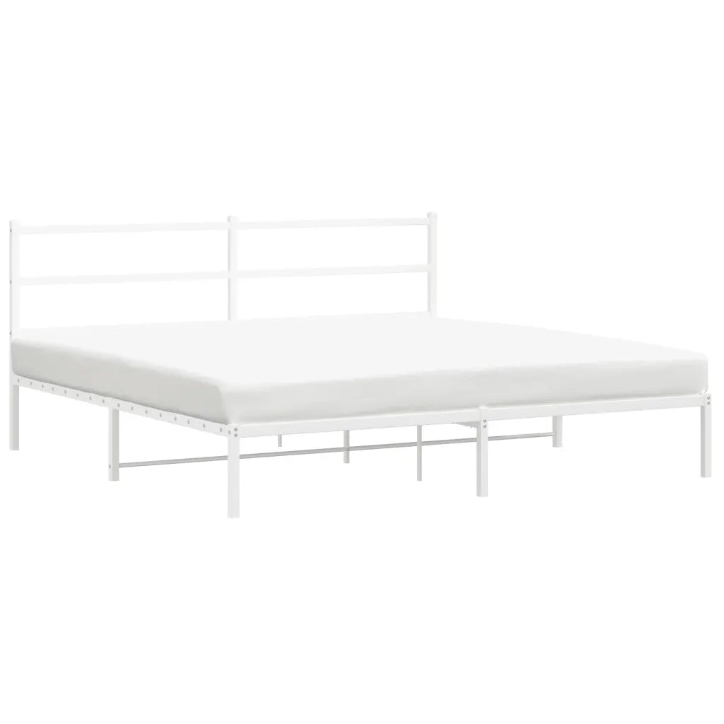 Giroletto con Testiera Metallo Bianco 183x213 cm