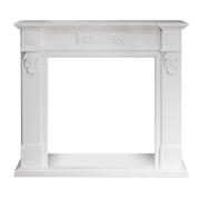 Cornice per camino rivestimento in legno L121xP38xH108 Truman Bianco