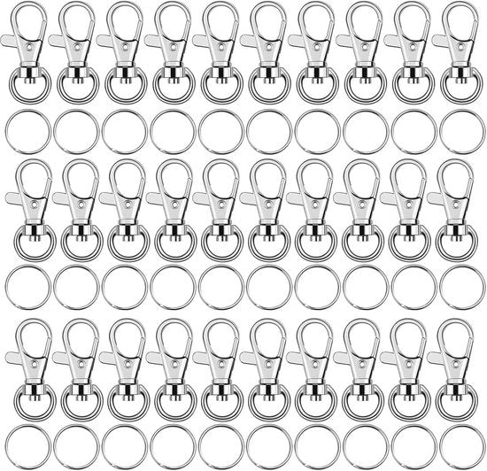 Hanger per chiave girevole, 100 pezzi, hardware per chiave, chiusura girevole metallica, clip per lanyard, chiusura per hardware per chiave e lanyard.