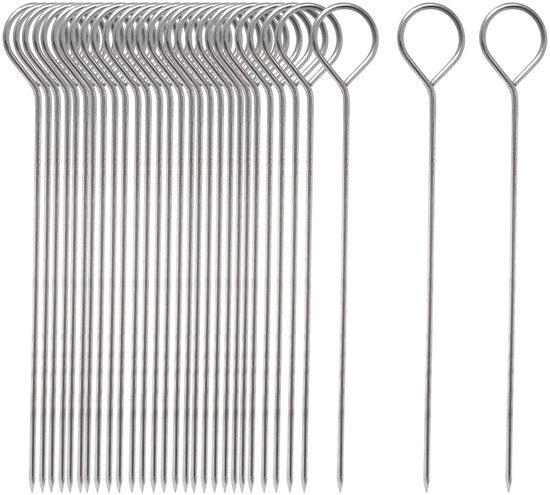Spiedini per barbecue in acciaio inossidabile - 50 pezzi - Duraturo - Resistente alla corrosione - Supporto per kebab - Facile da utilizzare - Spiedini per griglia