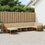 Set di divani da esterno 7 pz Naturale e Beige 3381573