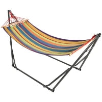 Amaca da Giardino Pieghevole con Supporto Curvo in Metallo Epossidico, Carico max. 120 Kg, Multicolore
