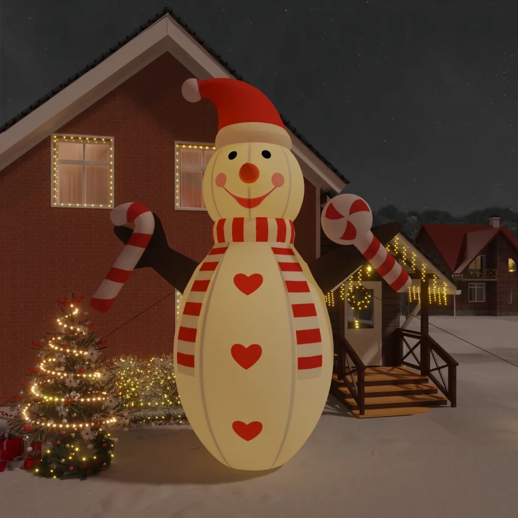 Pupazzo di Neve Natalizio Gonfiabile con LED 630 cm CFW2139139