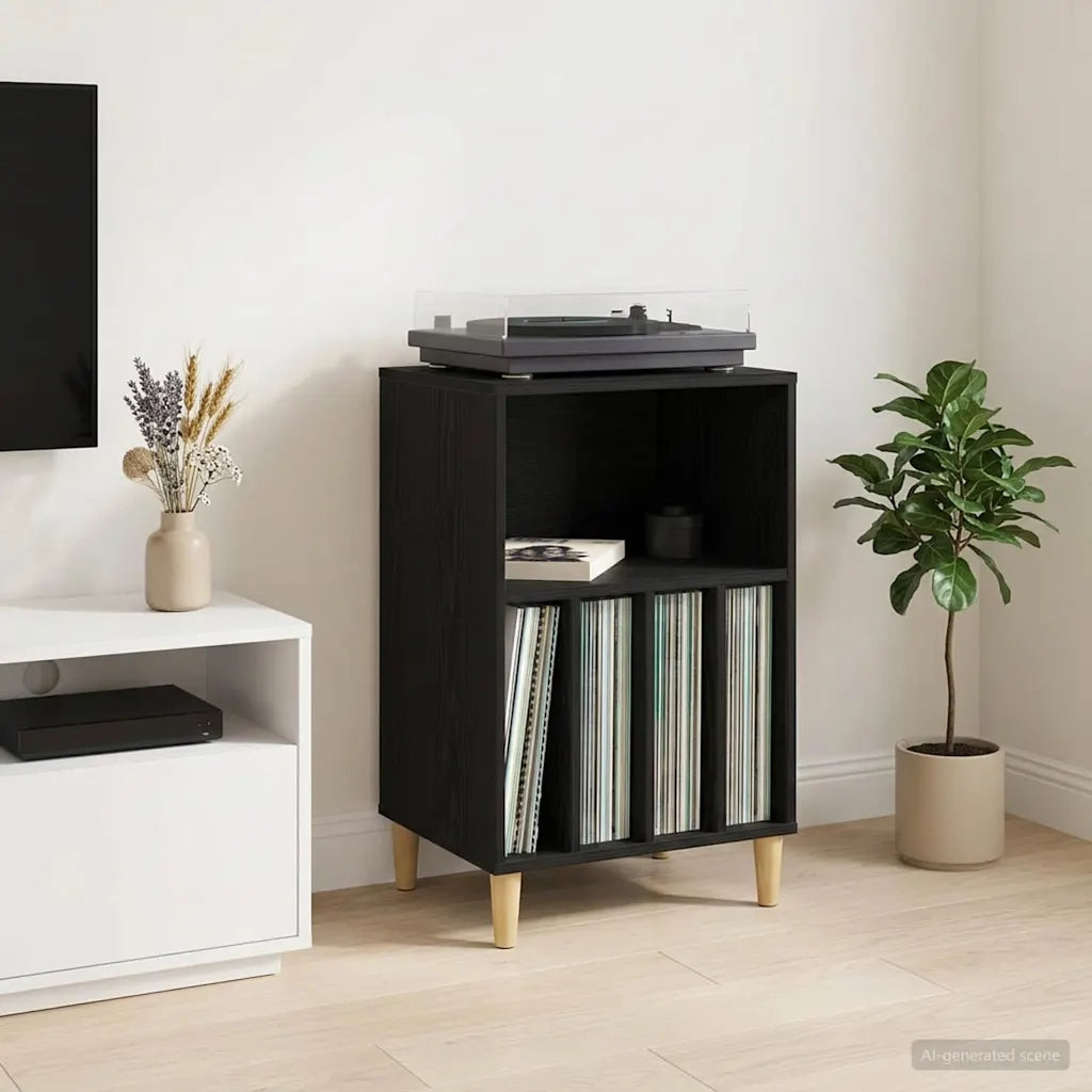 Supporto per Giradischi Rovere Nero 47 x 39,5 x 74,5 cm 8012875