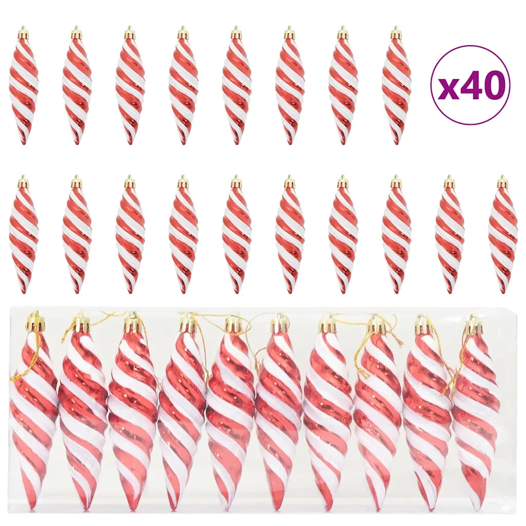 Palla a spirale di Natale 40 pz Rosso Plastica CFW1211120