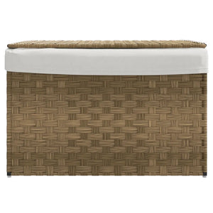 Cesto Portabiancheria con Coperchio 55,5x35x34 cm Polyrattan 372049