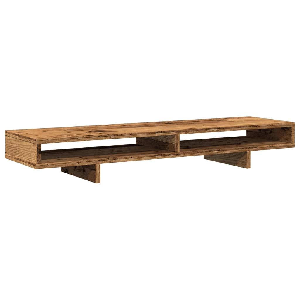 Supporto per monitor mobile da scrivania legno vecchio 100 x 27 x 15 cm legno ingegnerizzato marrone 02_0045006
