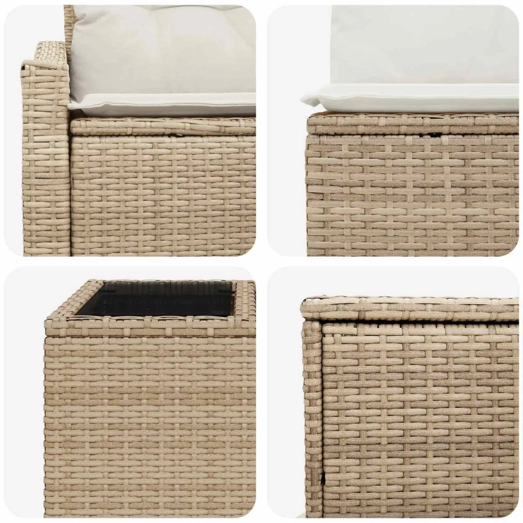 Set di divani 6 pz Beige e Bianco Crema 3447304