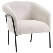 Poltrona imbottita con struttura in metallo Beige chiaro stile moderno