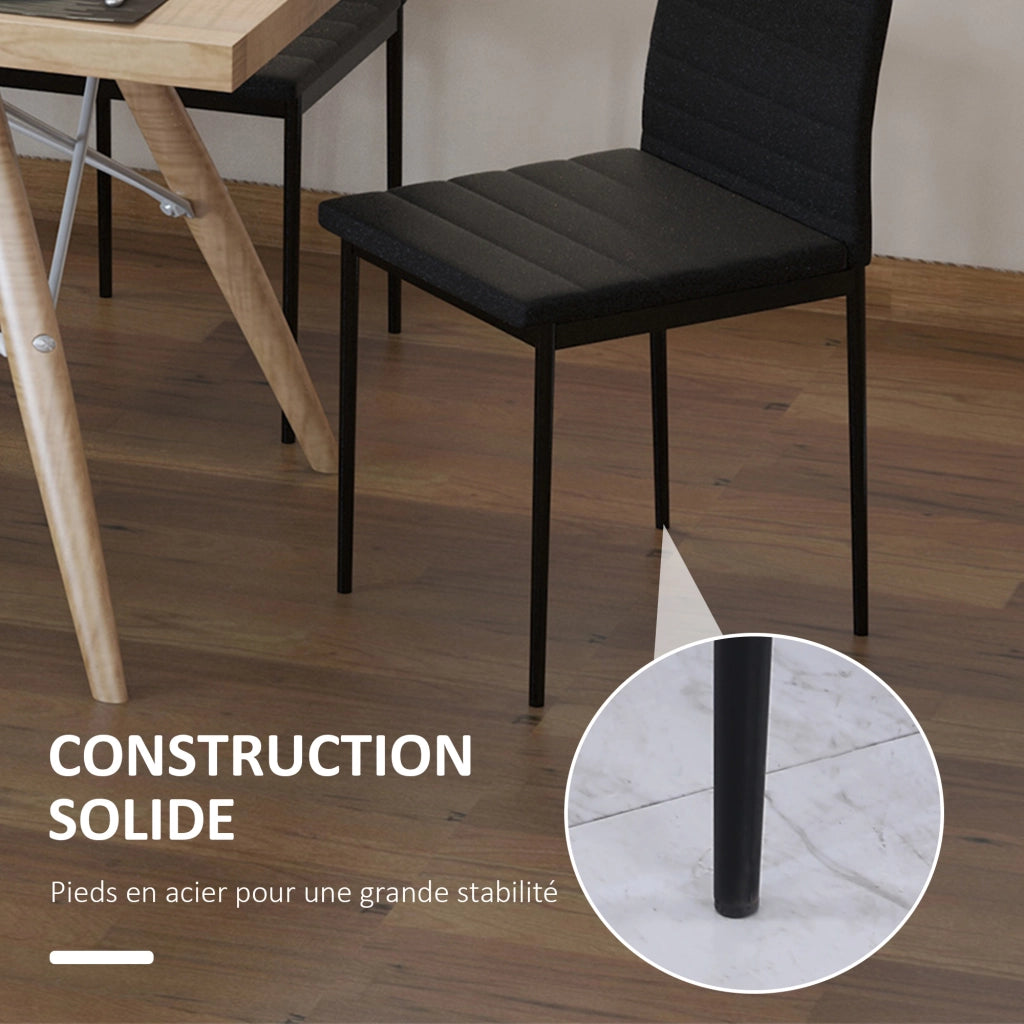 Set di 4 sedie da pranzo ¨C zephmum ¨C tessuto nero, gambe in metallo, 41x50x97 cm