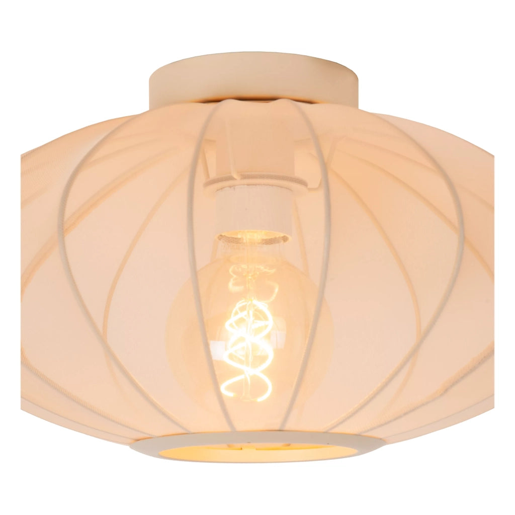 Plafoniera ovale tessuto beige Corina E27 40W Lucide