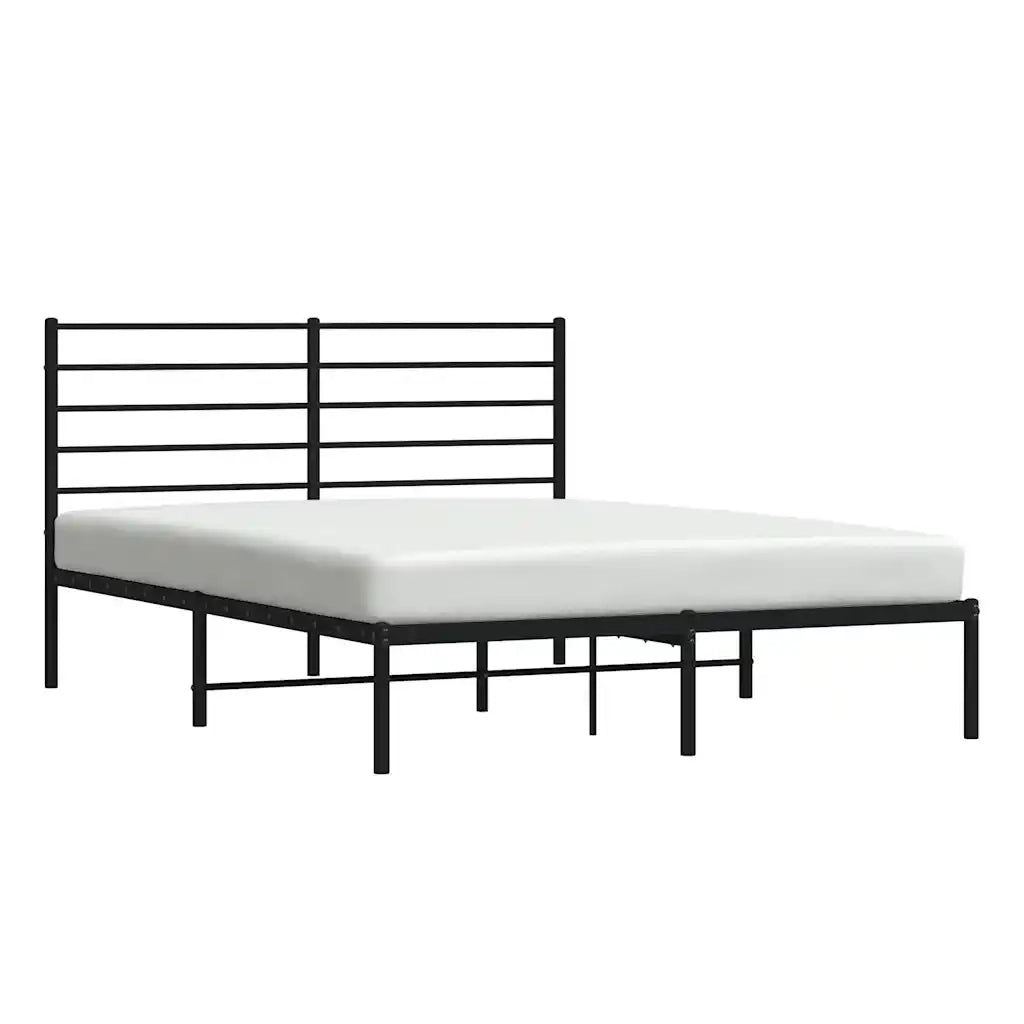 Giroletto con Testiera-Struttura Letto con testiera in Metallo Nero 120x190 cm 529927