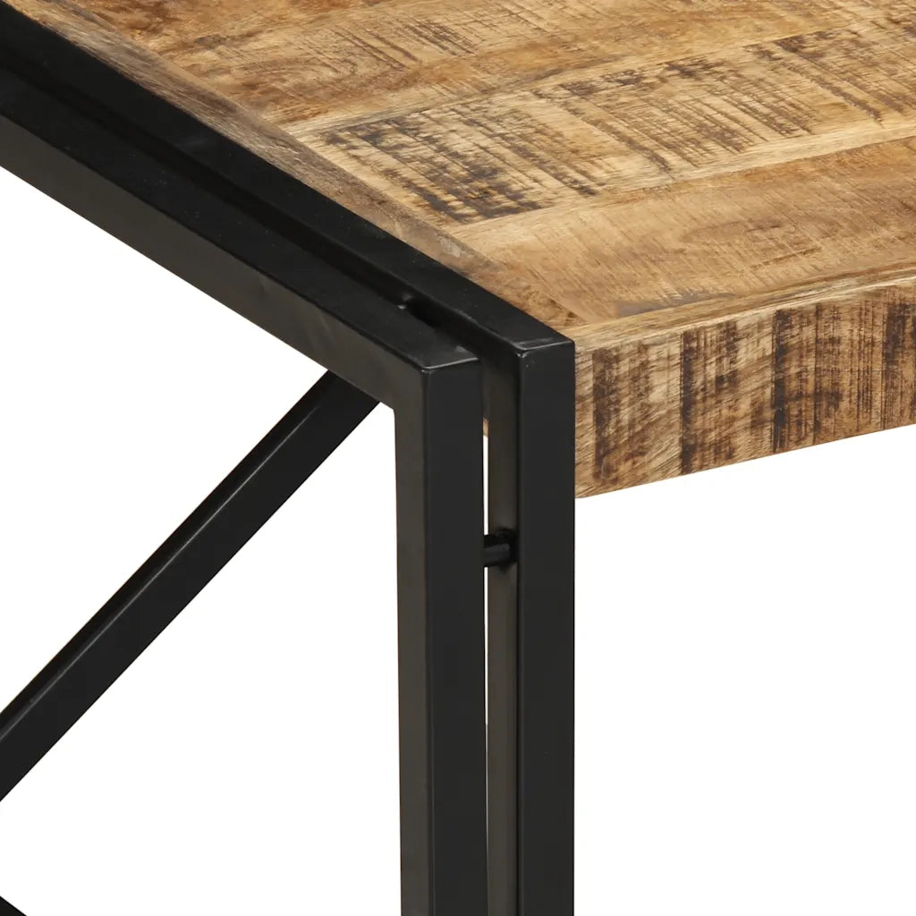 vidaXL Tavolino 80x80x35 cm in Legno Massello di Mango Grezzo