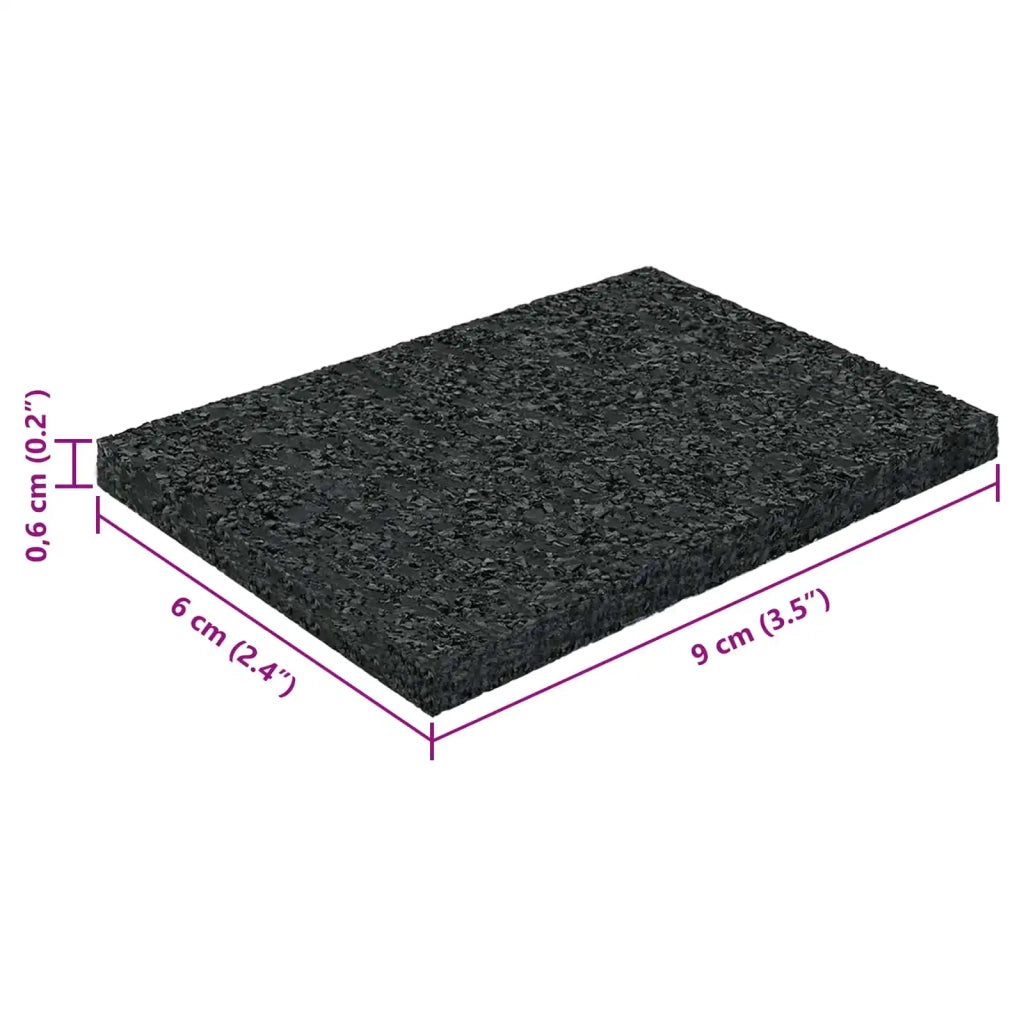 Pad per patio in granuli di gomma Nero 6 x 9 x 0,6 cm Gomma CFW7262138