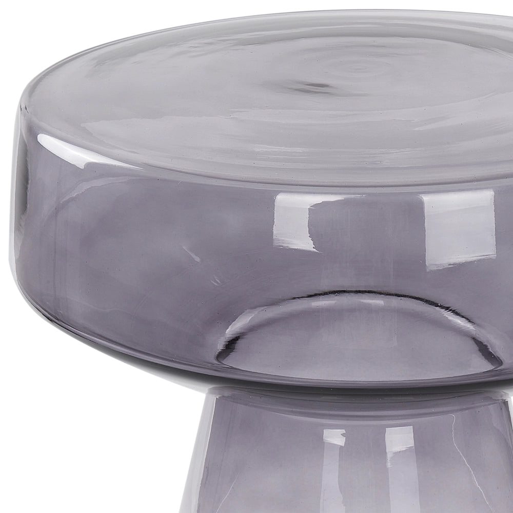 Tavolino moderno in vetro trasparente grigio di forma rotonda soggiorno salotto camera da letto