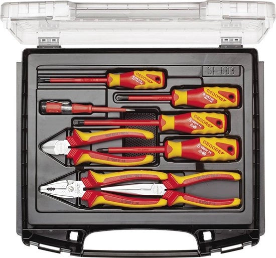 Set di attrezzi VDE in scatola da 8 pezzi con codice 1828045