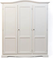Armadio 3 ante in legno bianco shabby gendarme 158x56x197h (1313) - Mobili 2G