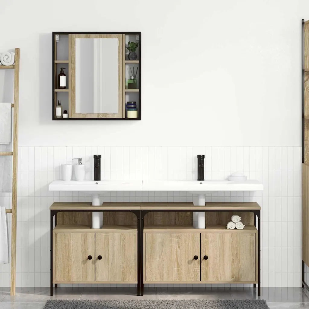 Set di mobili per il bagno 3 pcs Marrone Legno multistrato 3345147