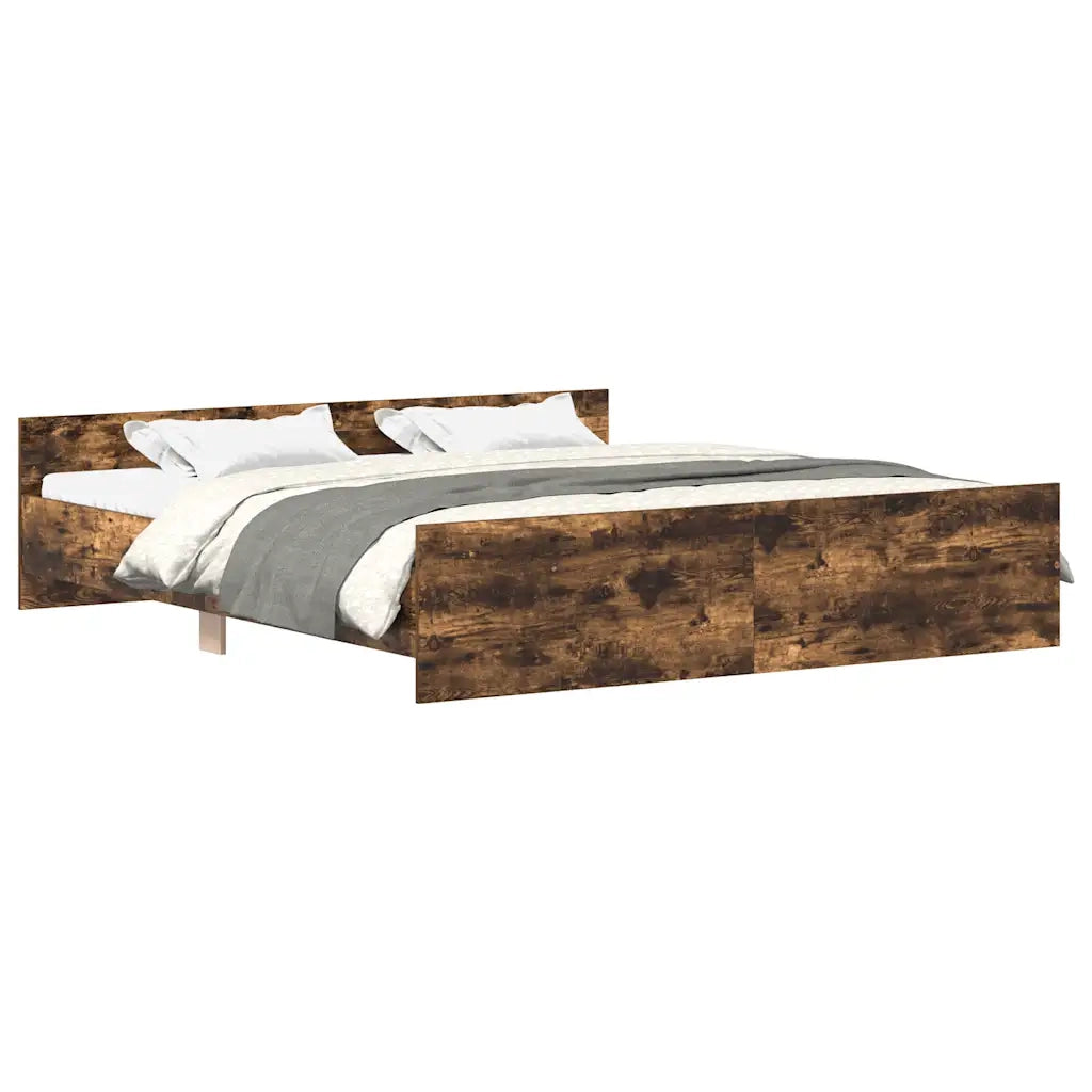 Giroletto con Testiera e Pediera Rovere Fumo 180x200 cm