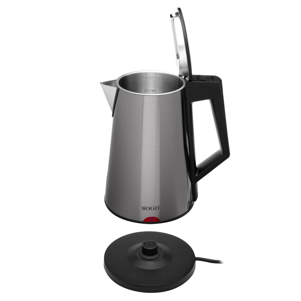 Bollitore elettrico deluxe 1,7L acciaio inox, mantenitore calore 55°C, triplo sistema sicurezza 1830W cucina - SOGO
