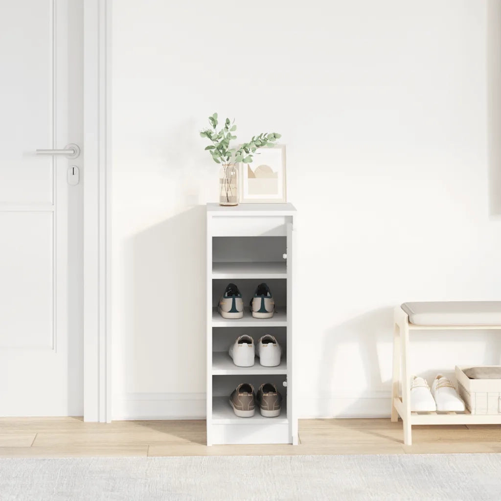 Scarpiera Bianca 29,5x34x76 cm in Legno Multistrato 861859