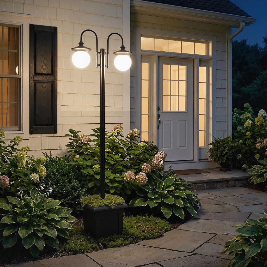 Lampada Solare da Giardino con Vaso ¨C zephmum ¨C 2 Luci IP44 Regolabile