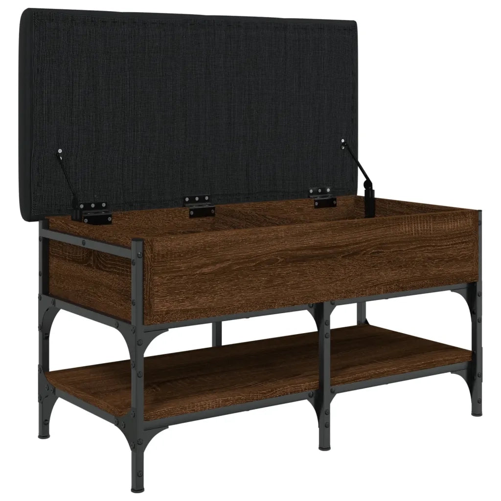 Panca Porta Scarpe-Sgabello-Panca Scarpiera Rovere Marrone 82x42x45 cm Legno Multistrato