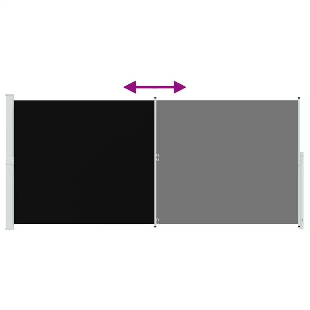 Tenda Laterale Retrattile per Patio 220x500 cm Nera 313429