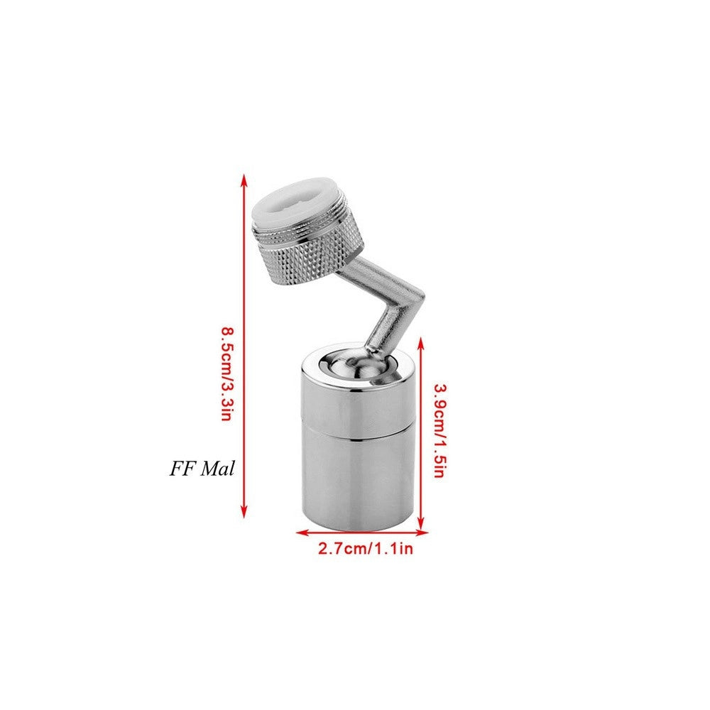 Trade Shop - Rubinetto Girevole 720° Filtro Aeratore Miscelatore Snodabile Acqua Cucina Bagno -