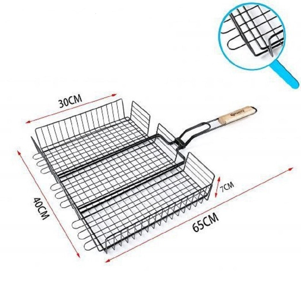 Trade Shop - Griglia Per Barbecue 65 X 40 X 30 X H7cm Per Braciata Carne Pesce Verdure 802051 -