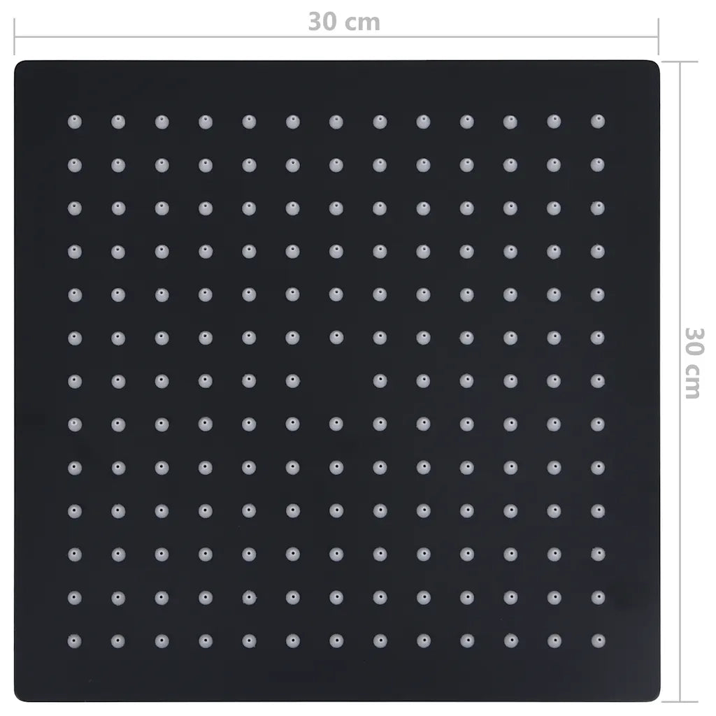 Testa Doccia a Pioggia in Acciaio Inox 30x30 cm Quadrata Nera CFW5345359