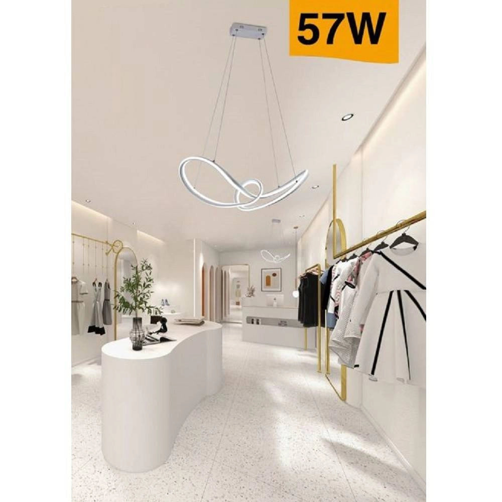Trade Shop - Lampadario Led Moderno Intrecciato A Fiocco Bianco 57w Luce 4000k 6500k 3000k A59b -