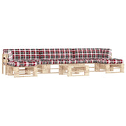 Set Divani su Pallet 6 pz e Cuscini in Legno di Pino Impregnato cod mxl 56871
