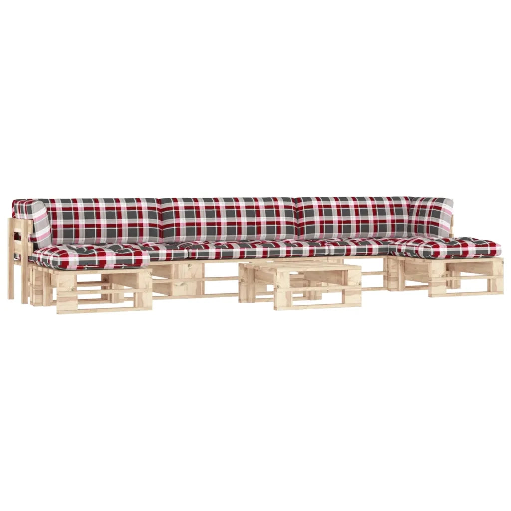 Set Divani su Pallet 6 pz e Cuscini in Legno di Pino Impregnato cod mxl 56871