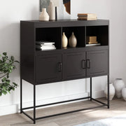 Credenza-Buffet-Armadio da cucina Nera 100,5x39x107 cm in Acciaio 649899