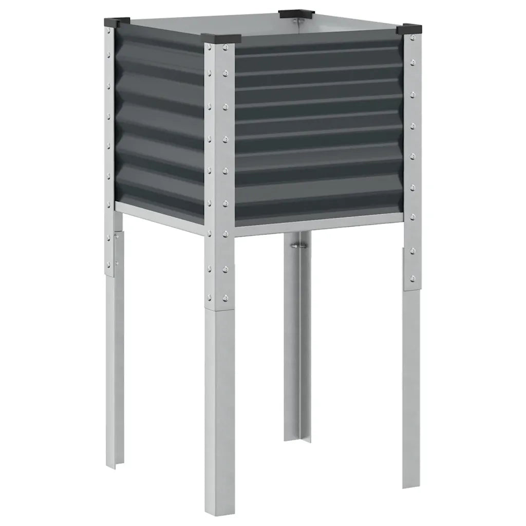 Fioriera da Giardino-Vaso da Esterno antracite 45x45x88 cm in acciaio