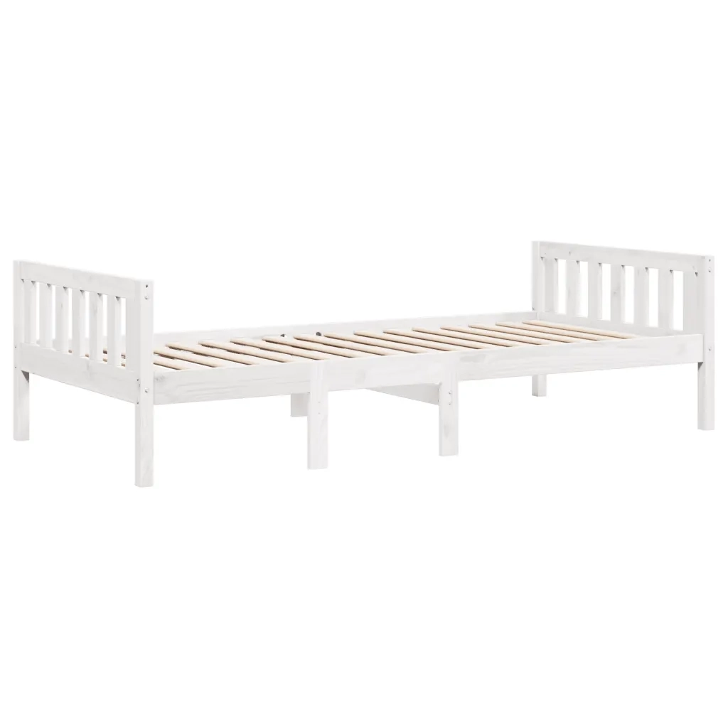 Letto per Bambini senza Materasso Bianco 75x190cm Massello Pino 855034