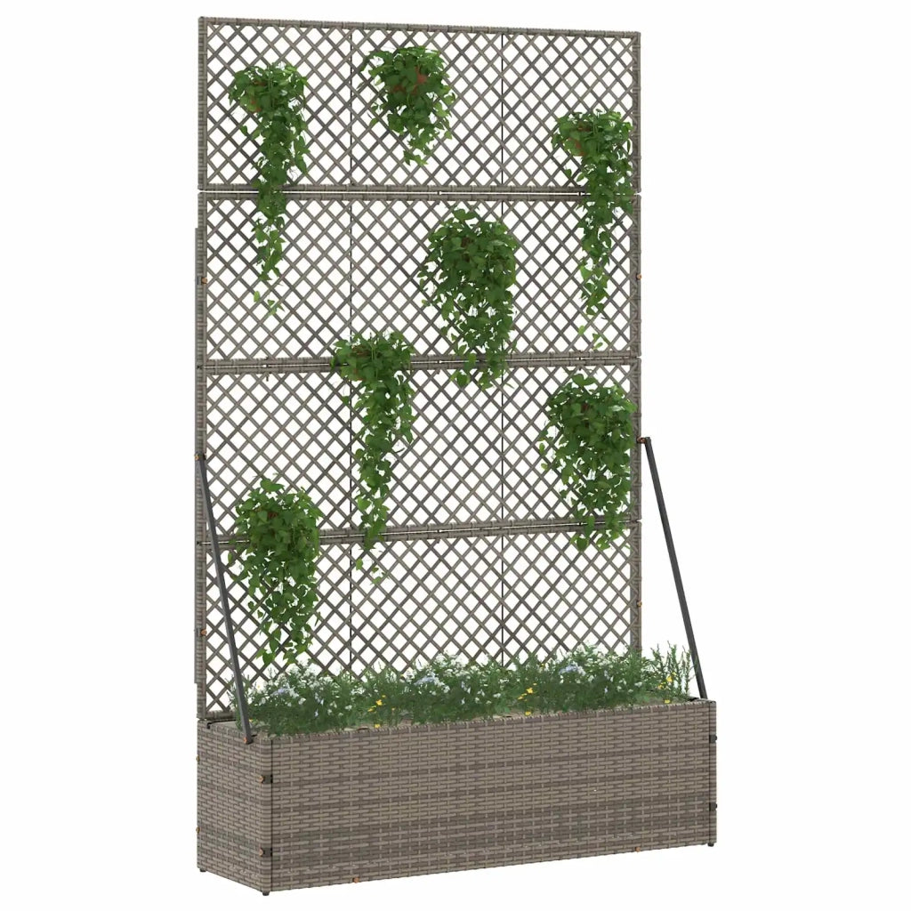 Fioriera a traliccio da giardino Grigio 105 x 30 x 170 cm 366623