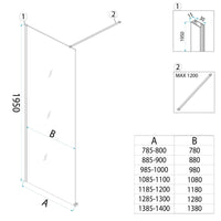 Parete Doccia Rea Flexi Transparent / Titan 140