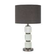 Lampada da tavolo Presolana, Luce da scrivania , Luminaria da ufficio, Lampada da lavoro, 33x33 h57 cm, Bianco e Grigio