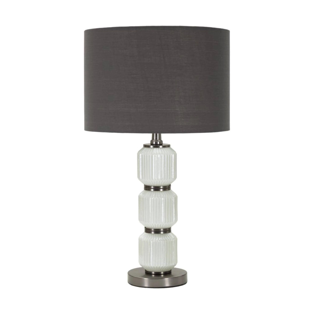 Lampada da tavolo Presolana, Luce da scrivania , Luminaria da ufficio, Lampada da lavoro, 33x33 h57 cm, Bianco e Grigio