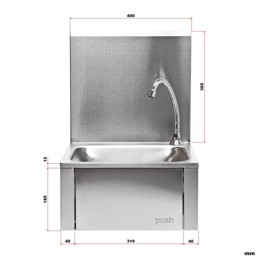 Lavello professionale acciaio inox paraspruzzi Lavamani con comando a ginocchio
