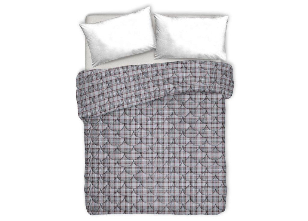 Trapunta Piumone Invernale Linea Pensieri Delicati Disegno Tartan Scozzese - Singolo - Grigio